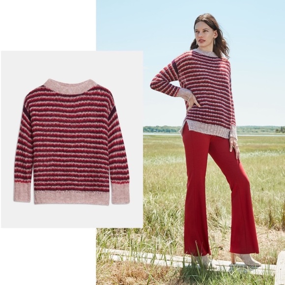 Theory Stripe Alpaca Blend Sweater